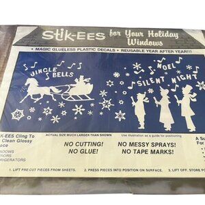 Vintage Stik-ees Reusable Christmas Carolers Decorations